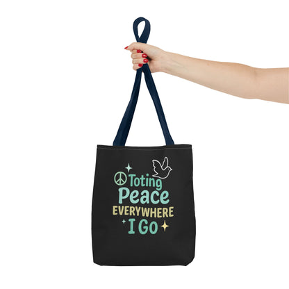 Peace-Themed Tote Bag Empower Your Journey, Eco-Friendly, Shopping, Beach, Gifts, Everyday Use