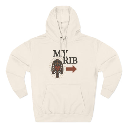 Heartfelt Rib Graphic Hoodie for Couples, Valentine's Day Gift, Matching Sweatshirt, Cozy Fleece, Romantic Style