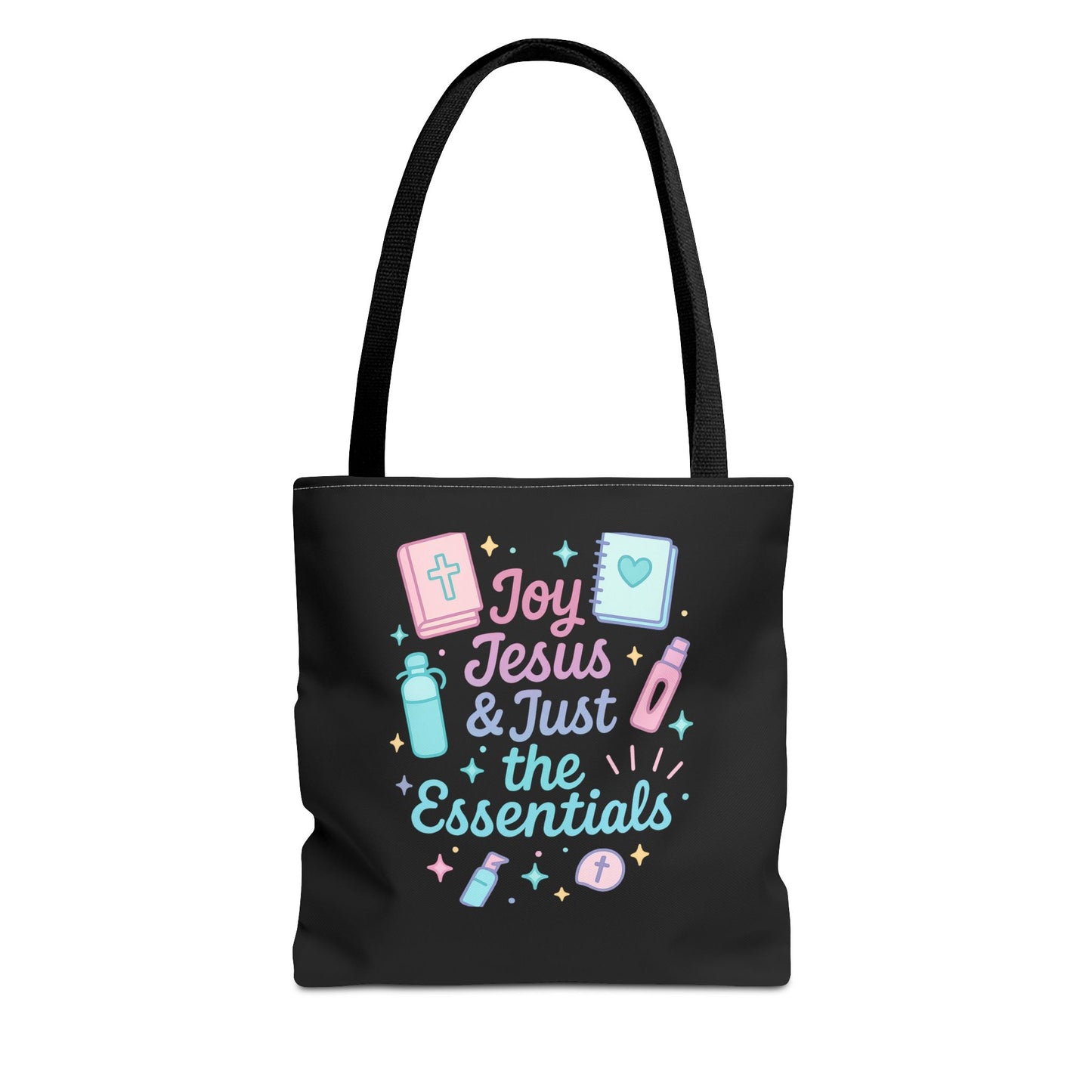 Joyful Essentials Tote Bag for Faith Lovers, Christian Canvas Bag, Unique Gift for Church, Bible Study, Everyday Use, Stylish Carryall