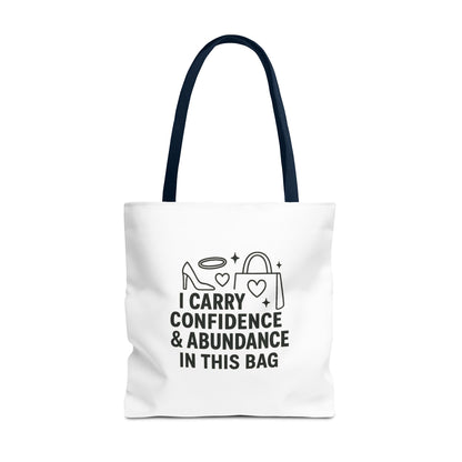 Confidence & Abundance Tote Bag, Motivational Shopper Bag, Gift for Her, Inspirational Tote for Everyday Use, Eco-Friendly Carryall