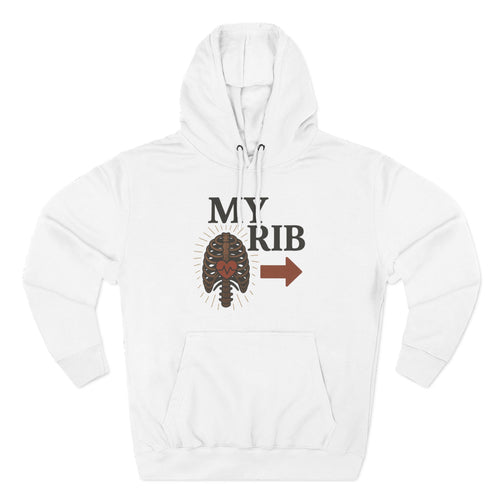 Heartfelt Rib Graphic Hoodie for Couples, Valentine's Day Gift, Matching Sweatshirt, Cozy Fleece, Romantic Style