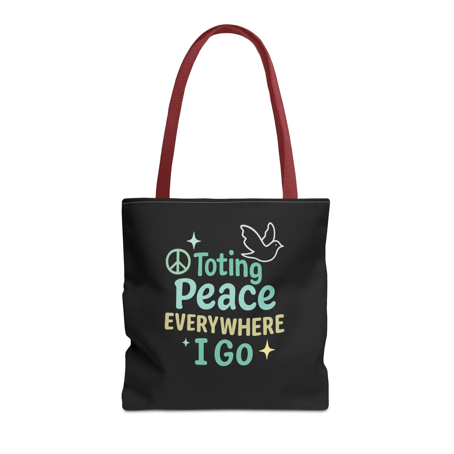 Peace-Themed Tote Bag Empower Your Journey, Eco-Friendly, Shopping, Beach, Gifts, Everyday Use