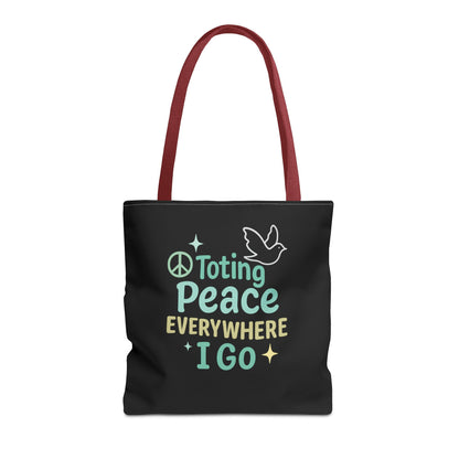 Peace-Themed Tote Bag Empower Your Journey, Eco-Friendly, Shopping, Beach, Gifts, Everyday Use