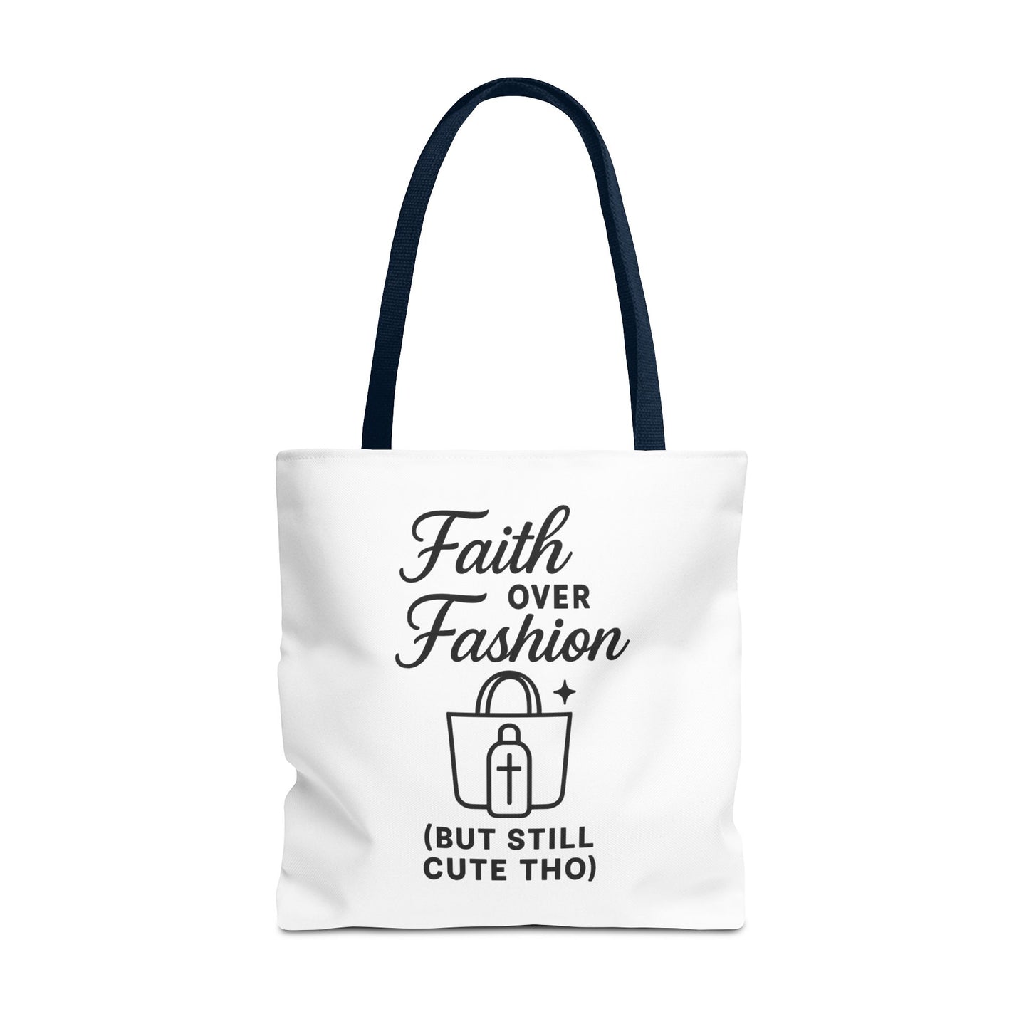 Faith Over Fashion Tote Bag - Stylish Everyday Carry, Eco-Friendly Shopping Bag, Gift for Fashion Lovers, Christian Tote, Positive Vibes