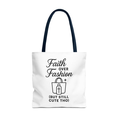 Faith Over Fashion Tote Bag - Stylish Everyday Carry, Eco-Friendly Shopping Bag, Gift for Fashion Lovers, Christian Tote, Positive Vibes