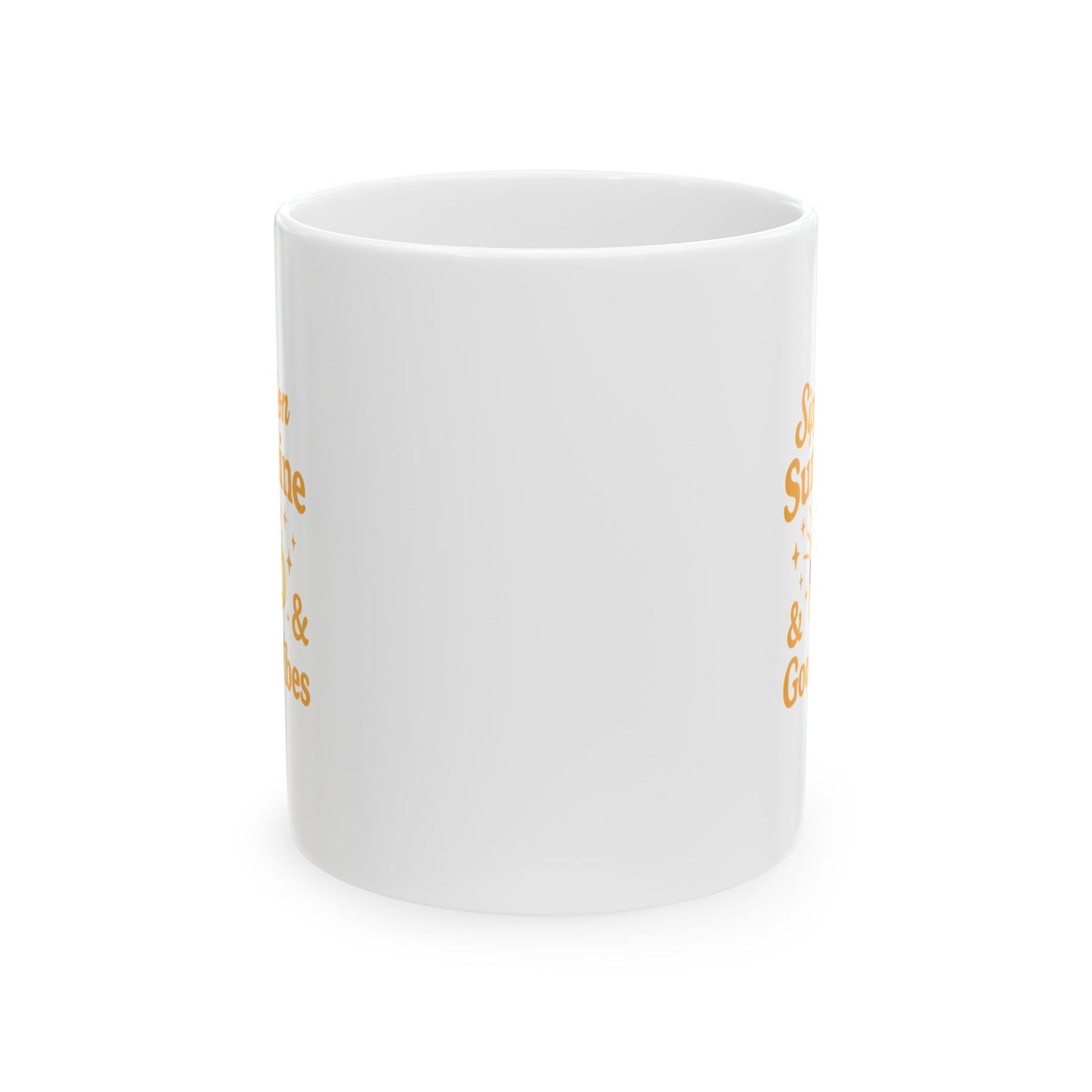 Sippin' on Sunshine Inspirational Ceramic Mug – Motivational Drinkware for Coffee Lovers, Gift for Friends, Office Decor, Self-Care, Birthday