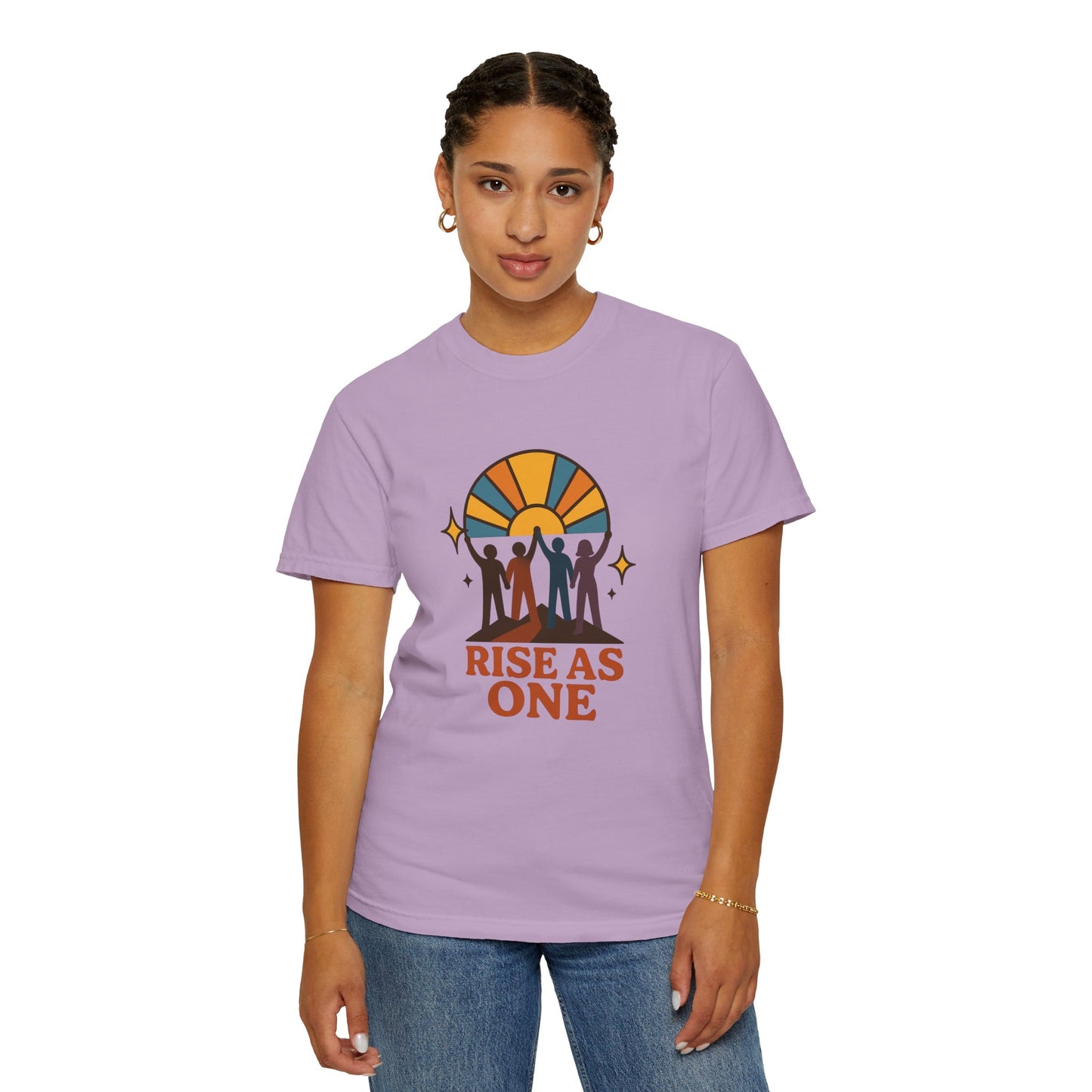 Unisex Rise As One T-Shirt, Garment-Dyed Tee for Unity, Community Events, LGBTQ+ Pride, Casual Wear, Gift for Friends