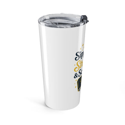 Faith-Inspired 20oz Tumbler - 'Sippin on Strength & Scripture' Coffee Mug for Bible Study, Christian Gifts, Inspirational Drinkware