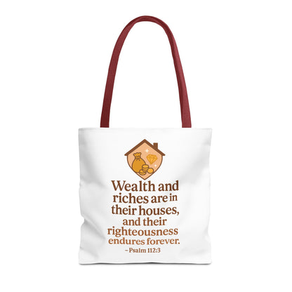 Inspirational Tote Bag with Psalm 112:3 Quote, Motivational Gift, Reusable Shopping Bag, Bible Verse Tote, Religious Accessory, [...]