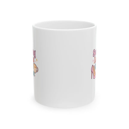 Serving Looks & Lattes - Cute Illustrated Ceramic Mug, Perfect Gift for Coffee Lovers, Funny Tea Mug, Daily Motivation Cup, Unique Kitchen Decor
