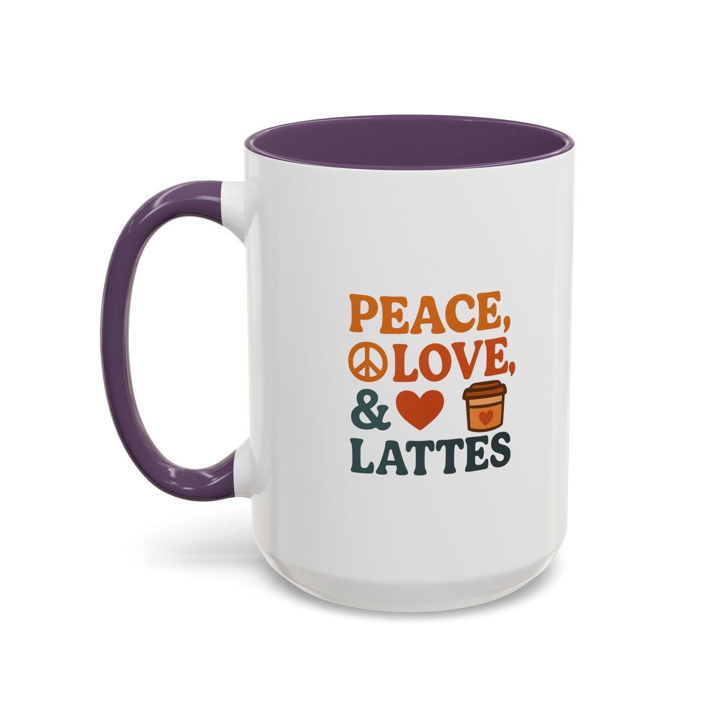 Peace, Love & Lattes Coffee Mug | Accent Mug for Coffee Lovers | Gift for Baristas, Friends, Home Decor, Kitchen Essentials