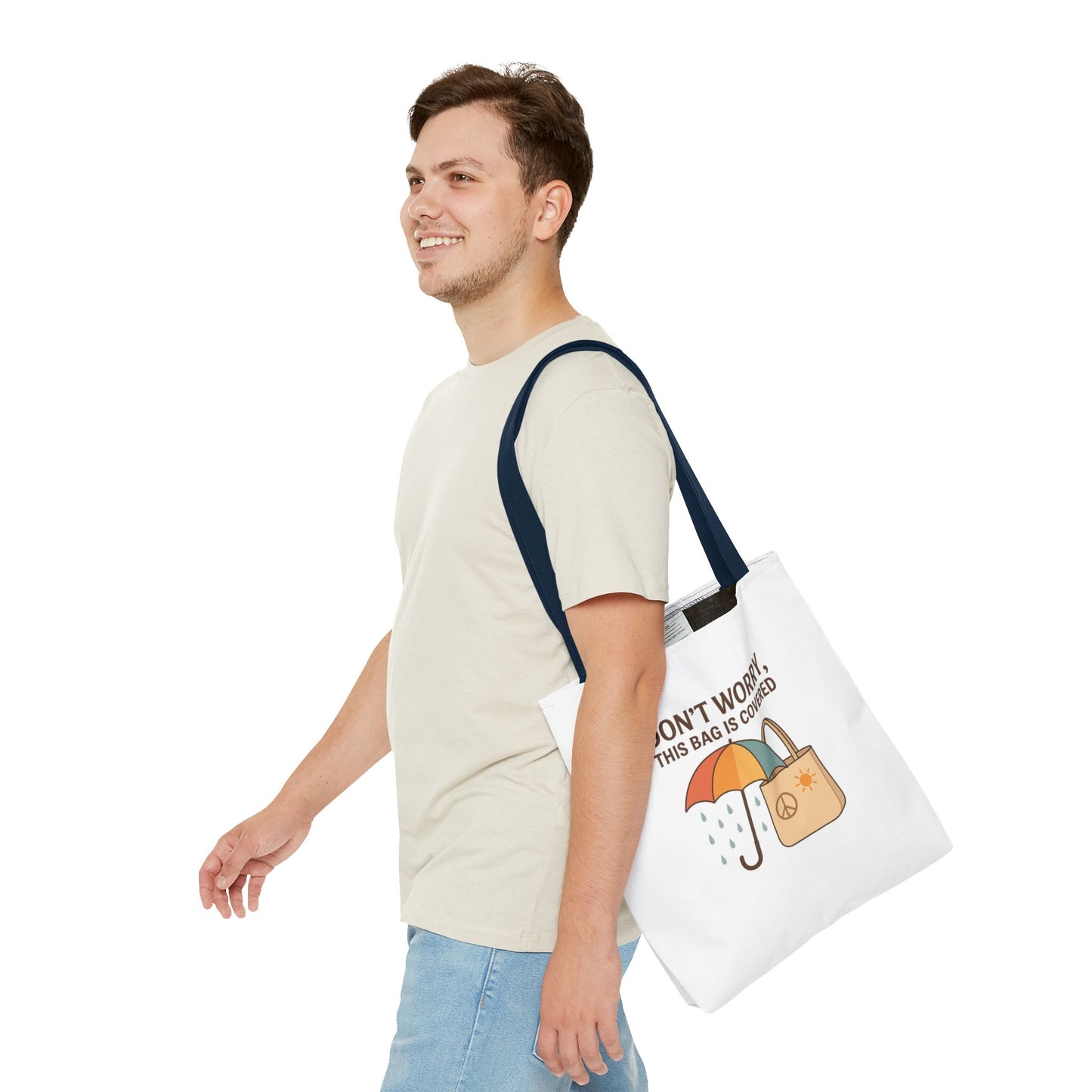 Waterproof Tote Bag - Don't Worry, This Bag Is Covered | Eco-Friendly, Beach, Gym, Shopping, Travel