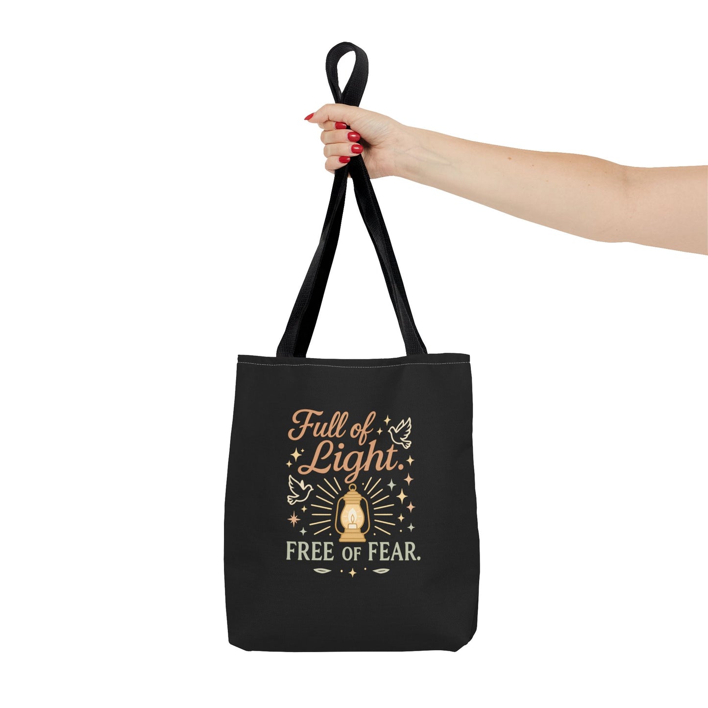 Full of Light Tote Bag, Inspirational Bag, Fearless Gift, Motivational Quote, Spiritual Tote, Everyday Accessory
