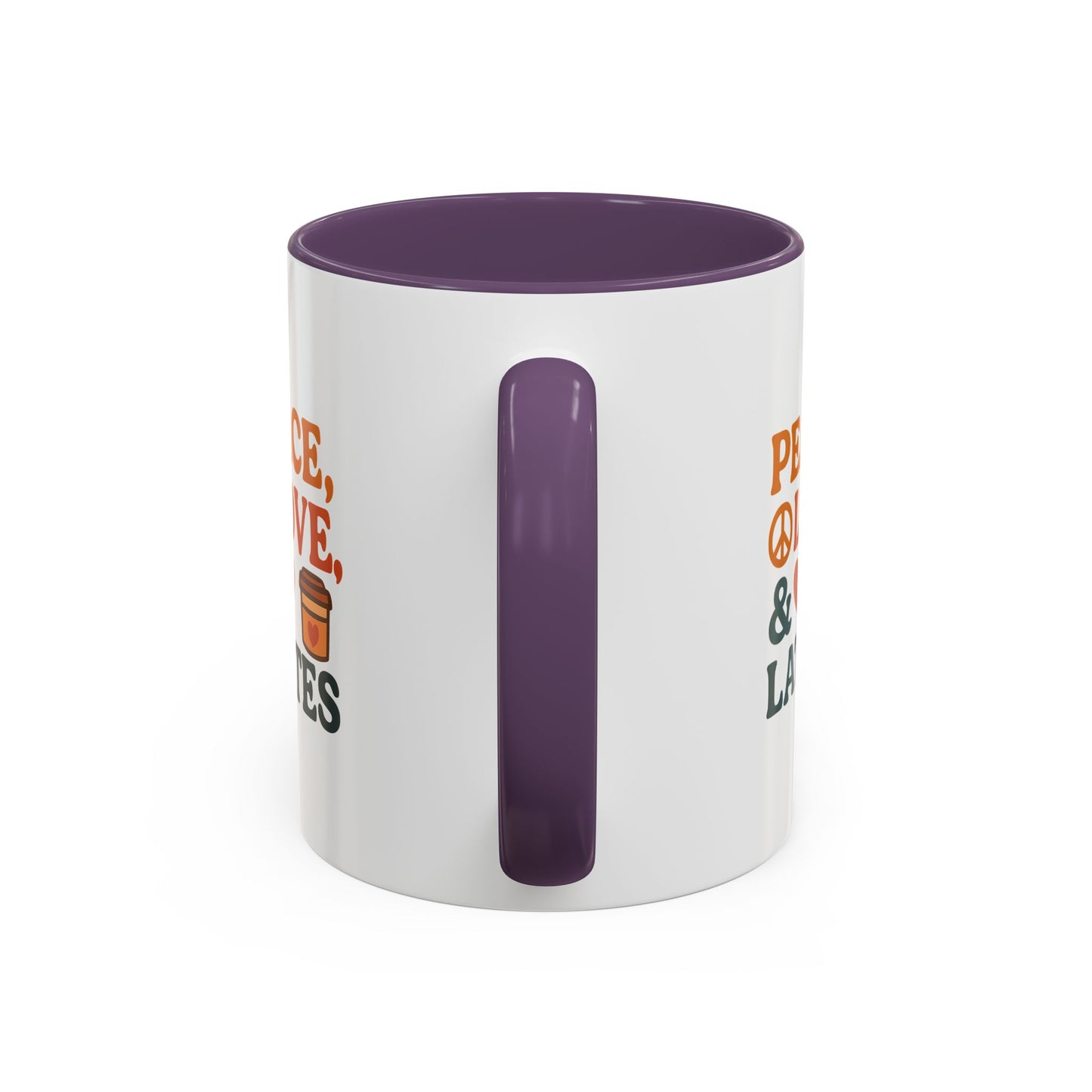 Peace, Love & Lattes Coffee Mug | Accent Mug for Coffee Lovers | Gift for Baristas, Friends, Home Decor, Kitchen Essentials