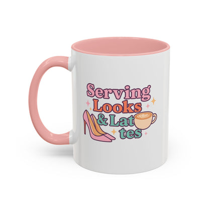 Serving Look and Latte Accent Coffee Mug (11, 15oz)