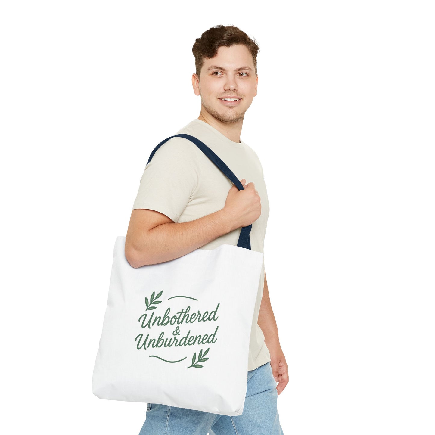 Unbothered & Unburdened Tote Bag, Everyday Tote, Eco-Friendly Bag, Gift for Her, Stylish Shopping Bag, Motivational Tote