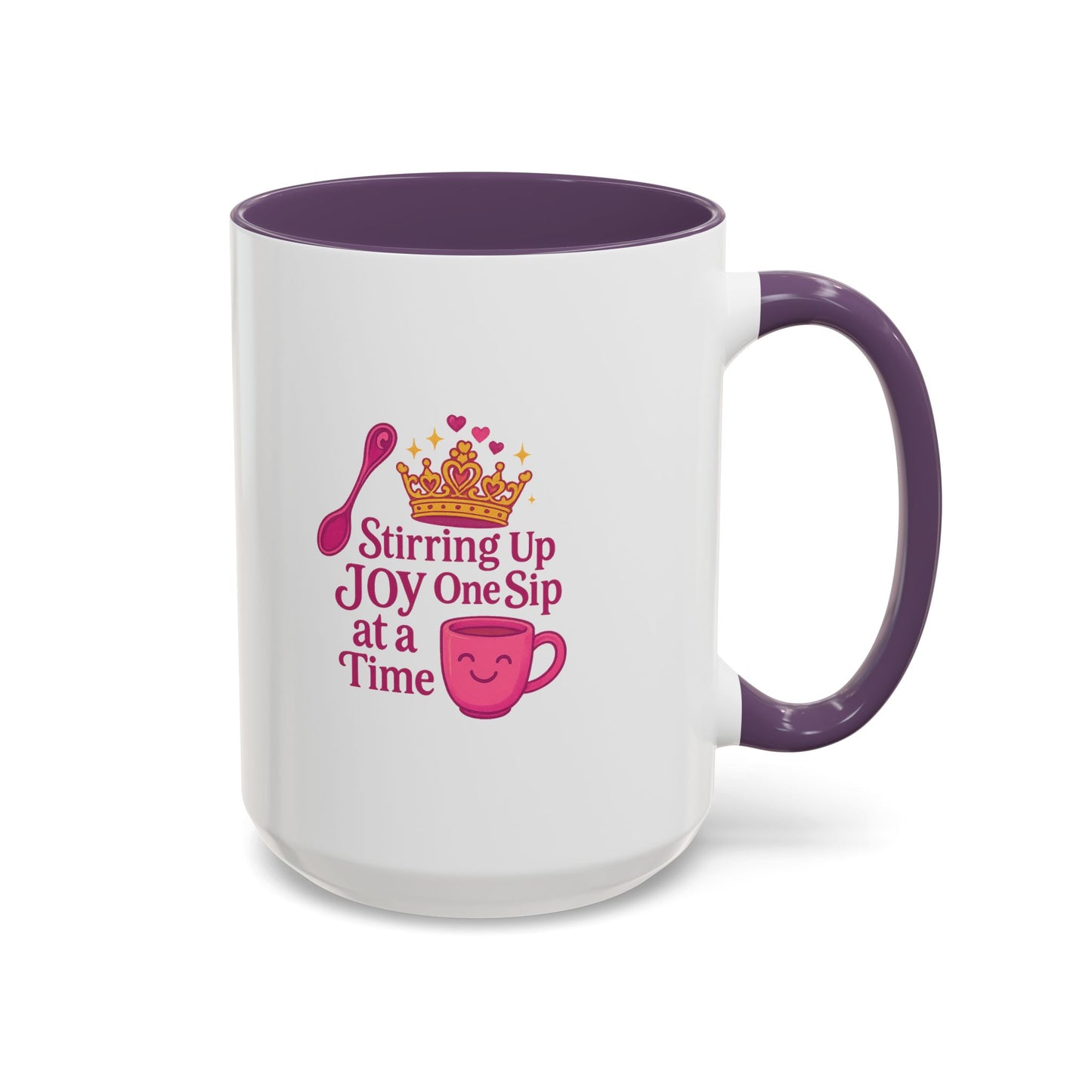 Joyful Crown Accent Coffee Mug | Perfect for Birthdays, Gifts, Home Decor, Coffee Lovers, Daily Motivation