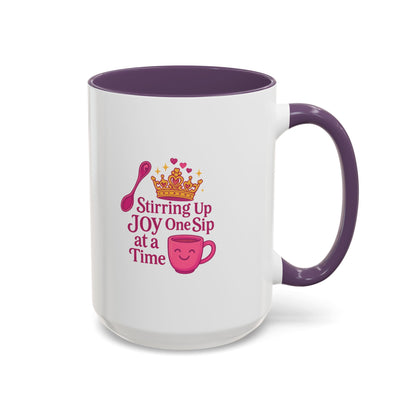 Joyful Crown Accent Coffee Mug | Perfect for Birthdays, Gifts, Home Decor, Coffee Lovers, Daily Motivation