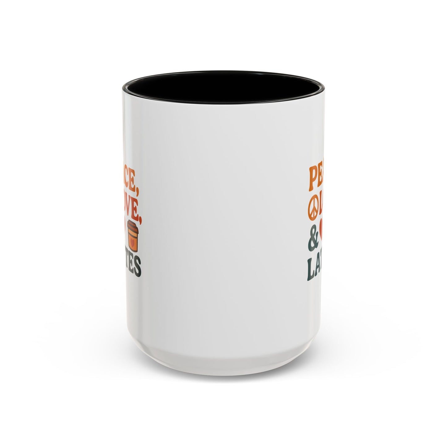 Peace, Love & Lattes Coffee Mug | Accent Mug for Coffee Lovers | Gift for Baristas, Friends, Home Decor, Kitchen Essentials
