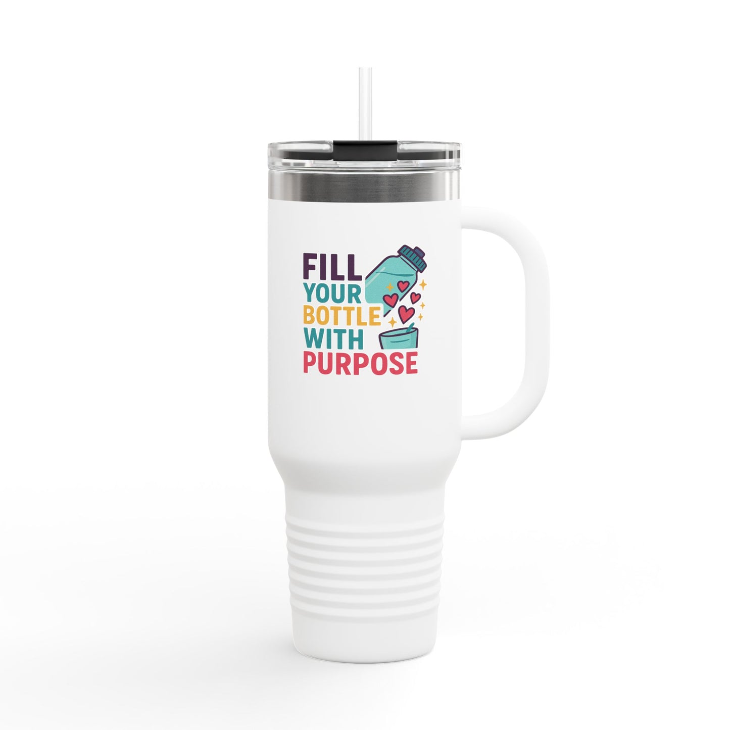 Purposeful Insulated Travel Mug | 40oz Water Bottle | Motivational Drink Container | Holiday Gift | Eco-Friendly Hydration