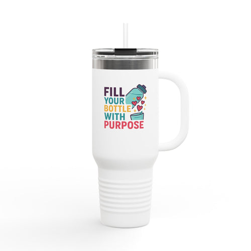 Purposeful Insulated Travel Mug | 40oz Water Bottle | Motivational Drink Container | Holiday Gift | Eco-Friendly Hydration