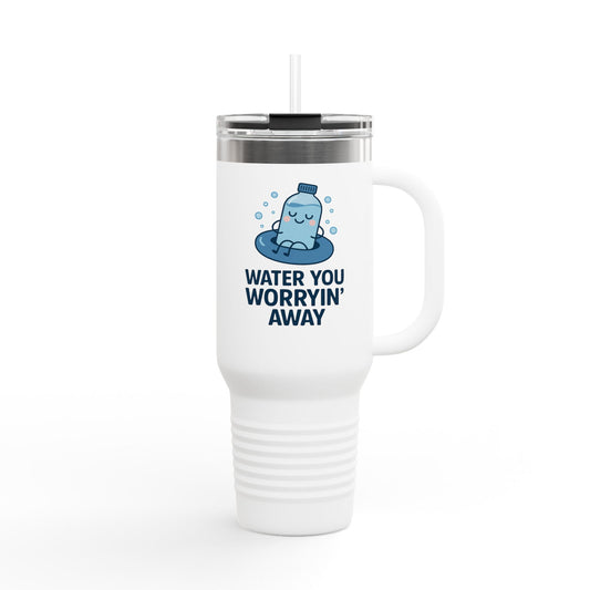 Water Fun Insulated Travel Mug, 40oz – Perfect for Water Lovers, Great for Travel, Gifts, Outdoor Adventures, Coffee &amp; Tea