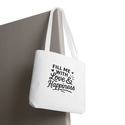 Love & Happiness Tote Bag | Reusable Shopping Bag, Gift Bag, Eco-Friendly Tote, Beach Bag, Cute Tote for All Occasions