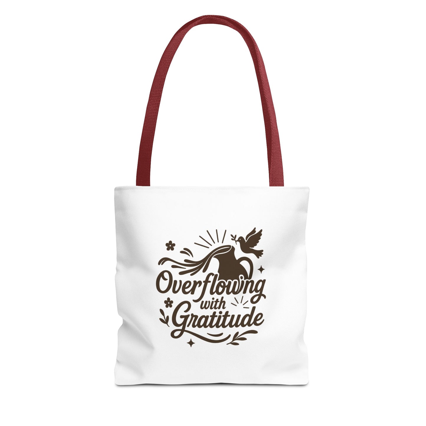 Overflowing with Gratitude Tote Bag - Eco-Friendly, Reusable Shopping Bag, Gift for Friends, Thank You Gift, Inspirational Design