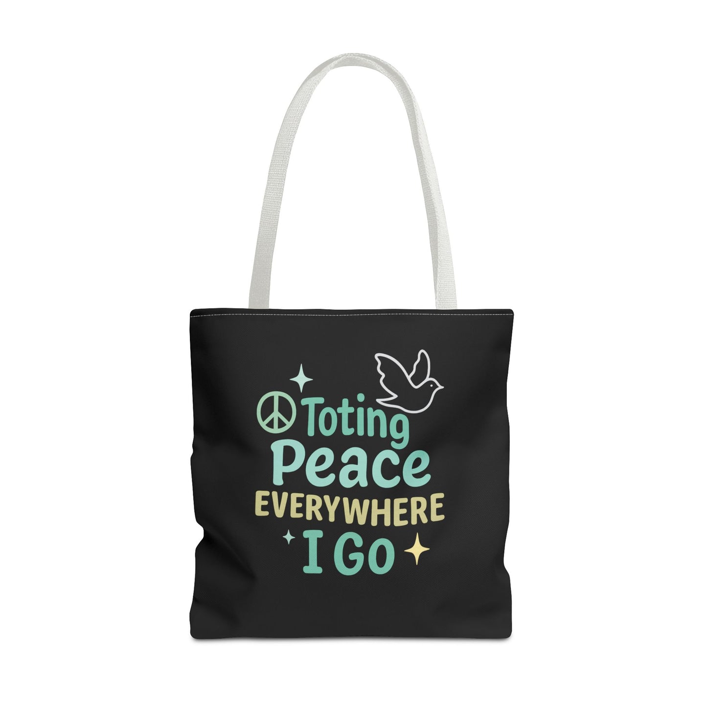 Peace-Themed Tote Bag Empower Your Journey, Eco-Friendly, Shopping, Beach, Gifts, Everyday Use