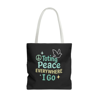 Peace-Themed Tote Bag Empower Your Journey, Eco-Friendly, Shopping, Beach, Gifts, Everyday Use