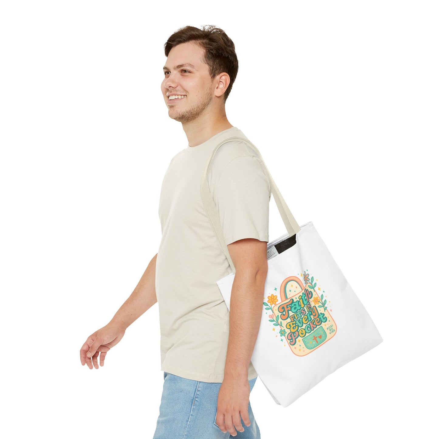 Faith-Inspired Tote Bag for Everyday Use, Shopping, Gifts, Beach, Eco-Friendly, Floral Design