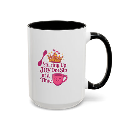 Joyful Crown Accent Coffee Mug | Perfect for Birthdays, Gifts, Home Decor, Coffee Lovers, Daily Motivation
