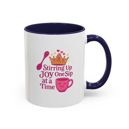 Joyful Accent Coffee Mug - 11/15oz, Colorful Sip Design, Perfect Gift for Coffee Lovers, Birthdays, Holidays, Housewarming