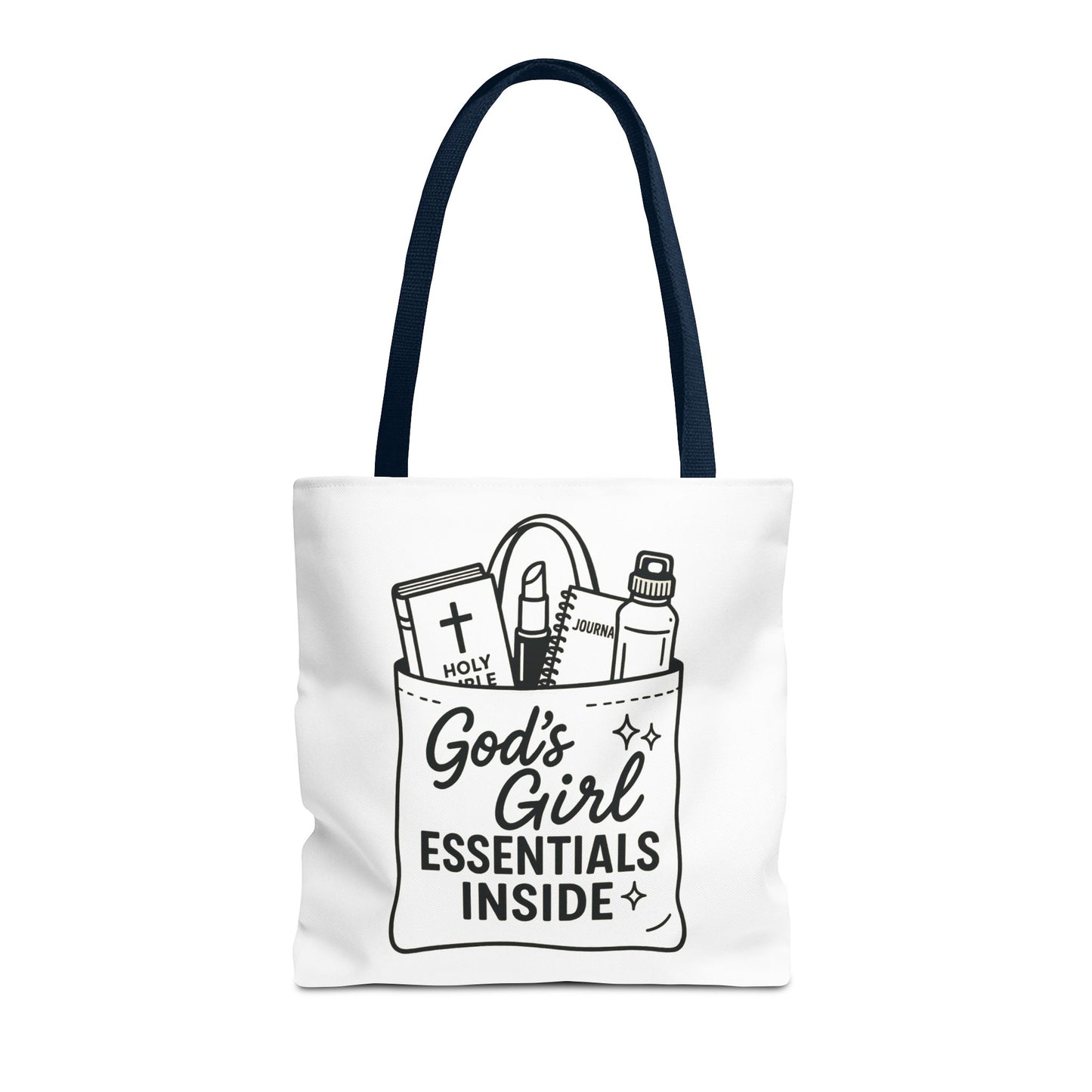 God's Girl Essentials Tote Bag | Motivational Bag for Women, Christian Gifts, Spiritual Tote, Everyday Purse, Faith-Inspired Accessory