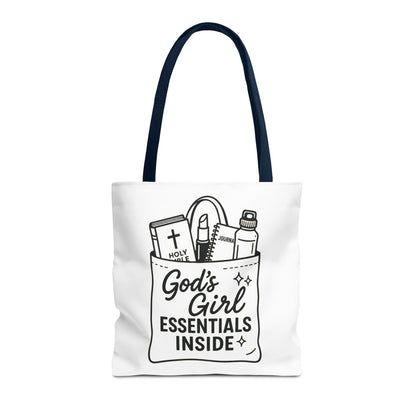 God's Girl Essentials Tote Bag | Motivational Bag for Women, Christian Gifts, Spiritual Tote, Everyday Purse, Faith-Inspired Accessory