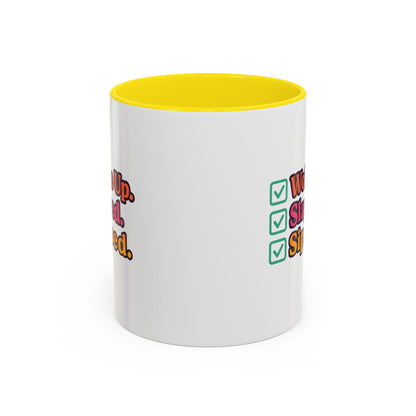 Woke Up Slayed Sipped Coffee Mug, Motivational Mug Gift, Fun Coffee Cup, Inspirational Office Mug, Morning Routine Mug