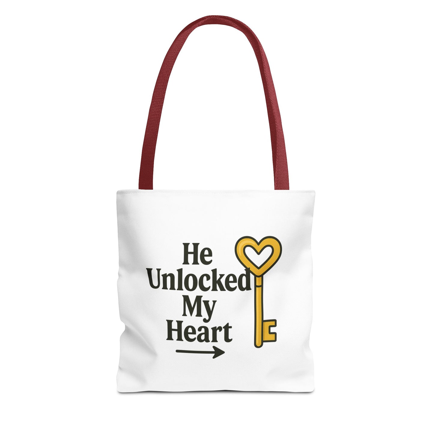 Heart Unlocking Quote Tote Bag, Valentine's Gift, Love Theme, Stylish Shoulder Bag, Perfect for Everyday Use, Cute Fashion Accessory