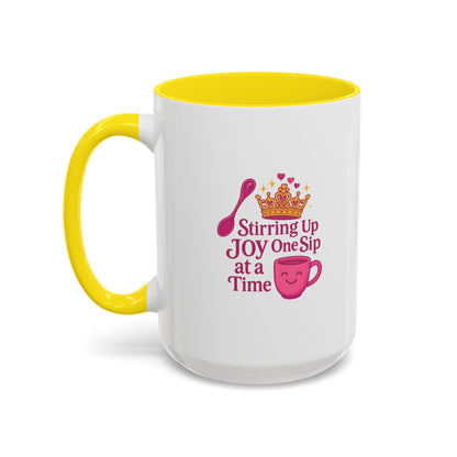 Joyful Crown Accent Coffee Mug | Perfect for Birthdays, Gifts, Home Decor, Coffee Lovers, Daily Motivation