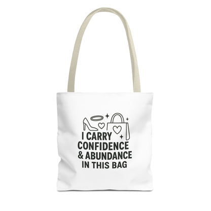 Confidence & Abundance Tote Bag, Motivational Shopper Bag, Gift for Her, Inspirational Tote for Everyday Use, Eco-Friendly Carryall