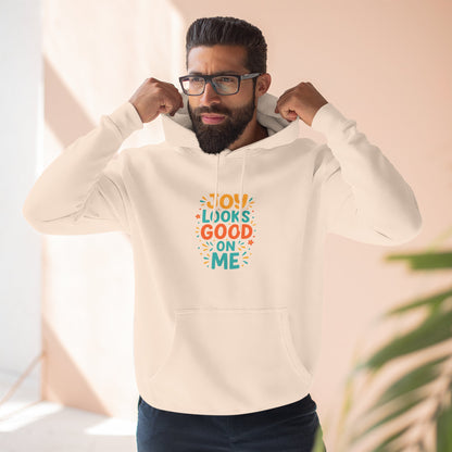 Joyful Three-Panel Fleece Hoodie - Perfect for Everyday Wear, Gift for Friends, Casual Style, Cozy Layering, Motivational Apparel