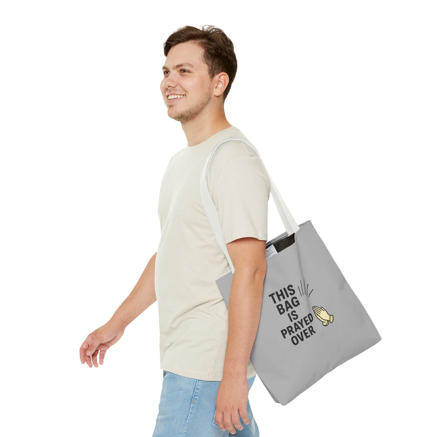 Prayed Over Tote Bag, Spiritual Gift, Christian Tote, Faith Bag, Church Accessory, Inspirational Shopper