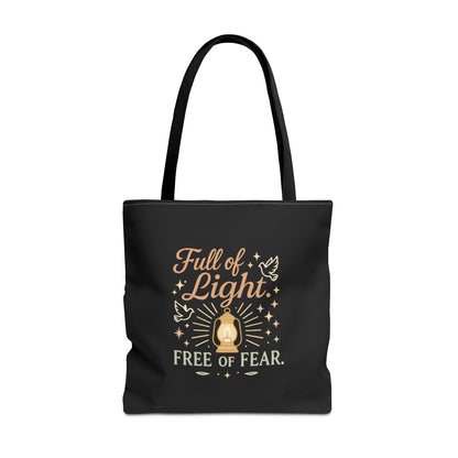 Full of Light Tote Bag | Inspirational Eco-Friendly Bag, Gift for Yoga Lovers, Spiritual Tote, Mindfulness, Fearless Accessory