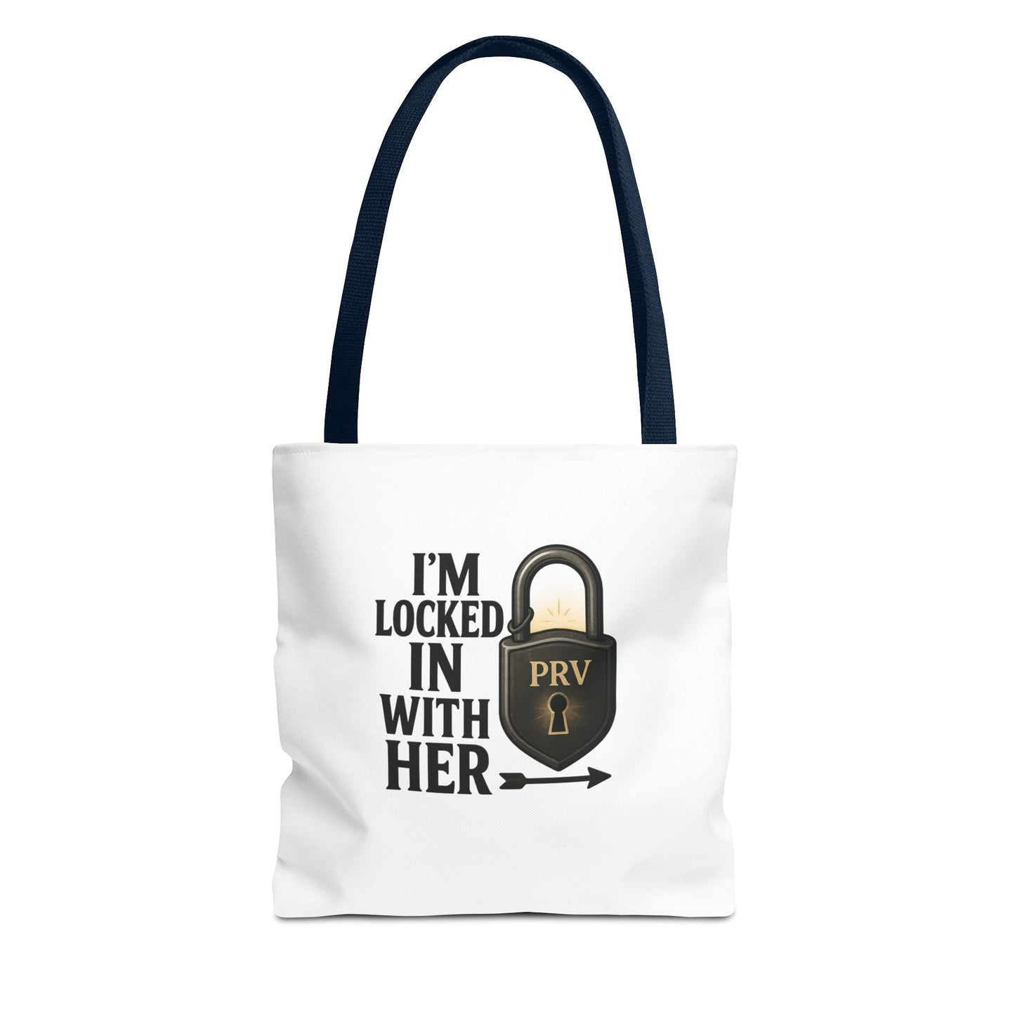 Locked In With Her Tote Bag, Funny Gift for Couples, Personalized Shopping Tote, Everyday Carryall, Unique Friendship Present