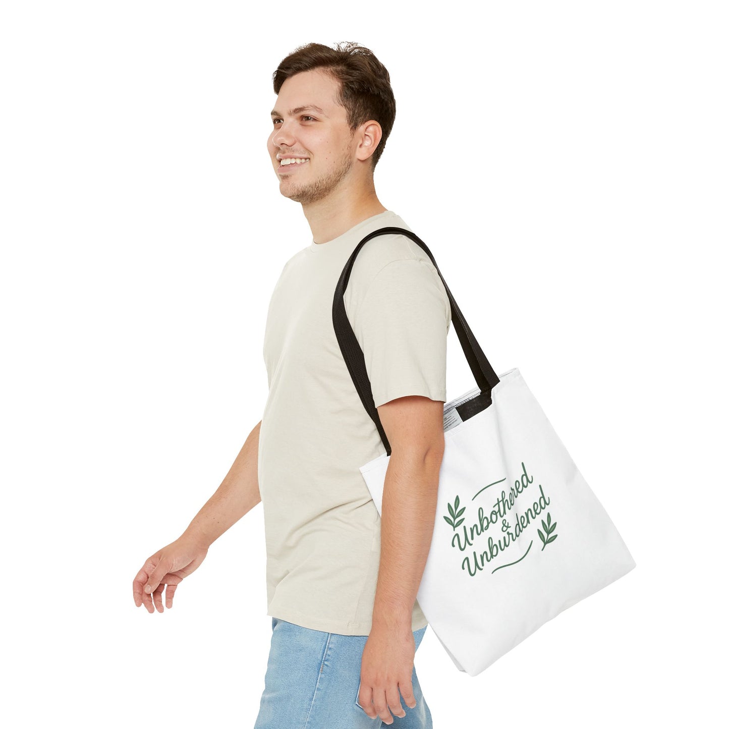 Unbothered & Unburdened Tote Bag, Everyday Tote, Eco-Friendly Bag, Gift for Her, Stylish Shopping Bag, Motivational Tote