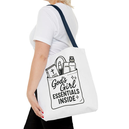 God's Girl Essentials Tote Bag | Motivational Bag for Women, Christian Gifts, Spiritual Tote, Everyday Purse, Faith-Inspired Accessory