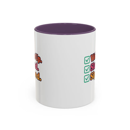 Woke Up Slayed Sipped Coffee Mug, Motivational Mug Gift, Fun Coffee Cup, Inspirational Office Mug, Morning Routine Mug