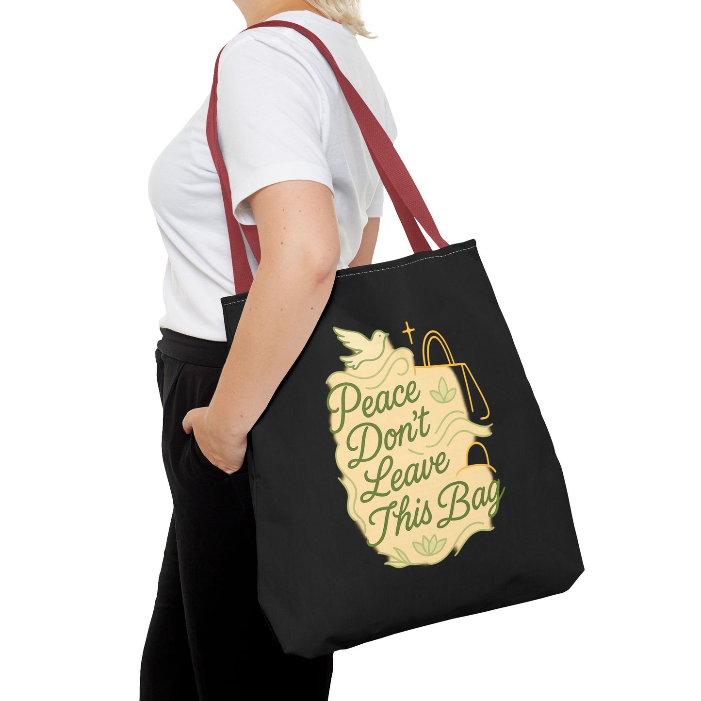 Peaceful Spirit Tote Bag, Eco-Friendly Canvas Bag, Stylish Shopping Bag, Inspirational Gift, Everyday Tote, Faith-Based Accessory