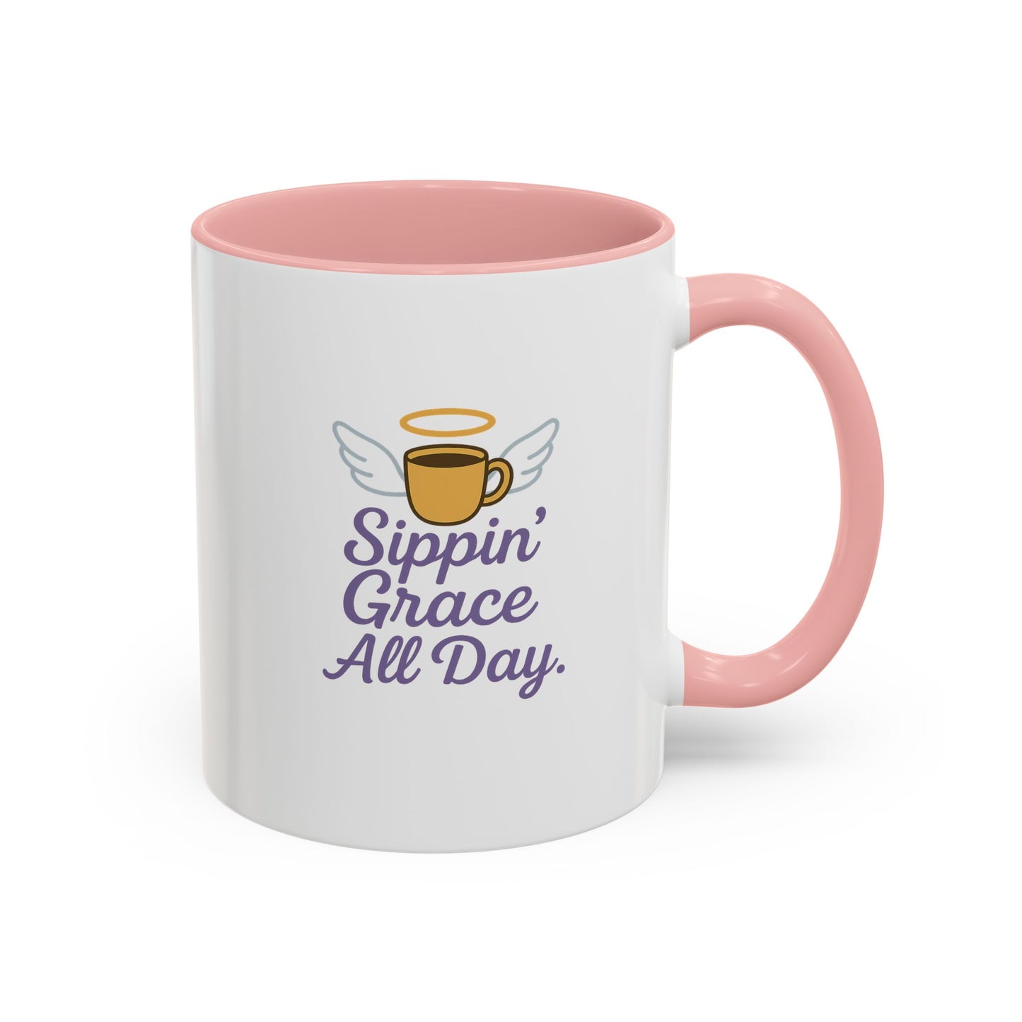Sippin' Grace All Day Coffee Mug, Cute Coffee Cup, Inspirational Mug, Gift for Coffee Lovers, Perfect for Any Occasion