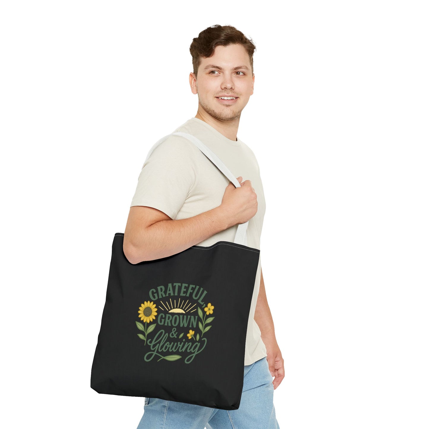 Grateful Grown & Glowing Tote Bag Eco-Friendly Shopper