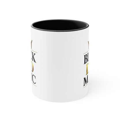 Black Dad Magic Accent Mug — Pink Interior & Handle, Crown Graphic